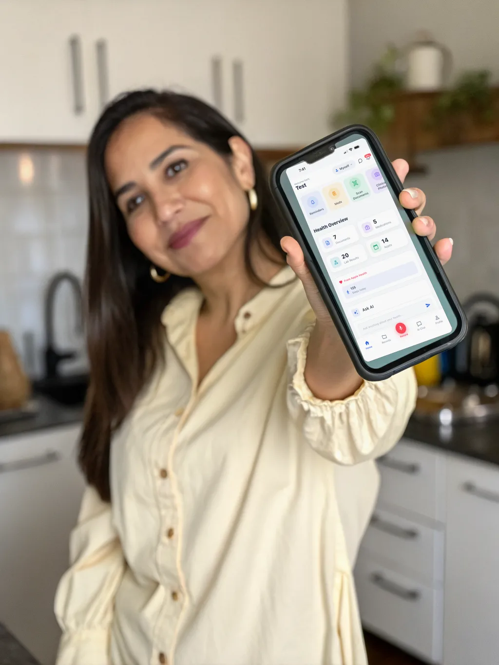 The MyMedicalRecords app home screen